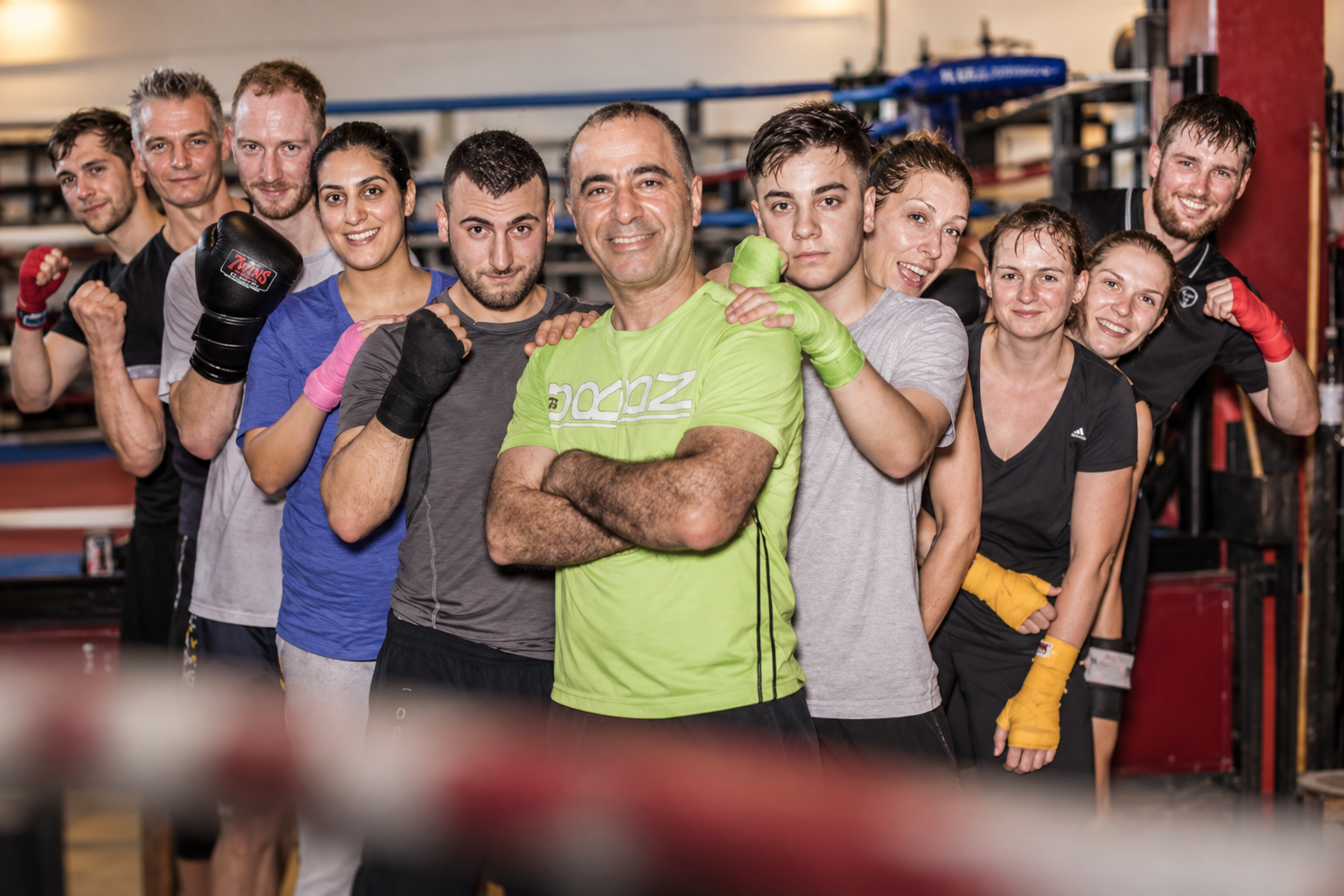 Boxgruppe der Kung-Fu- und Fitness-Schule Bahrenfeld