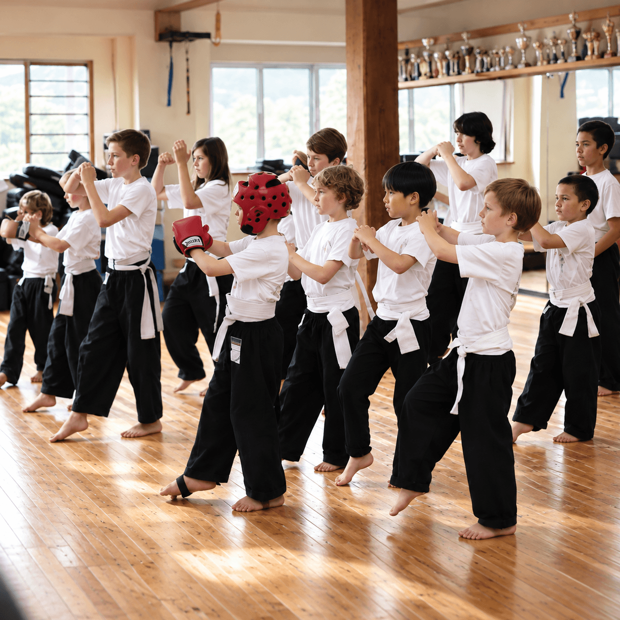 Gemeinsames Kung-Fu-Training für Kinder in Bahrenfeld