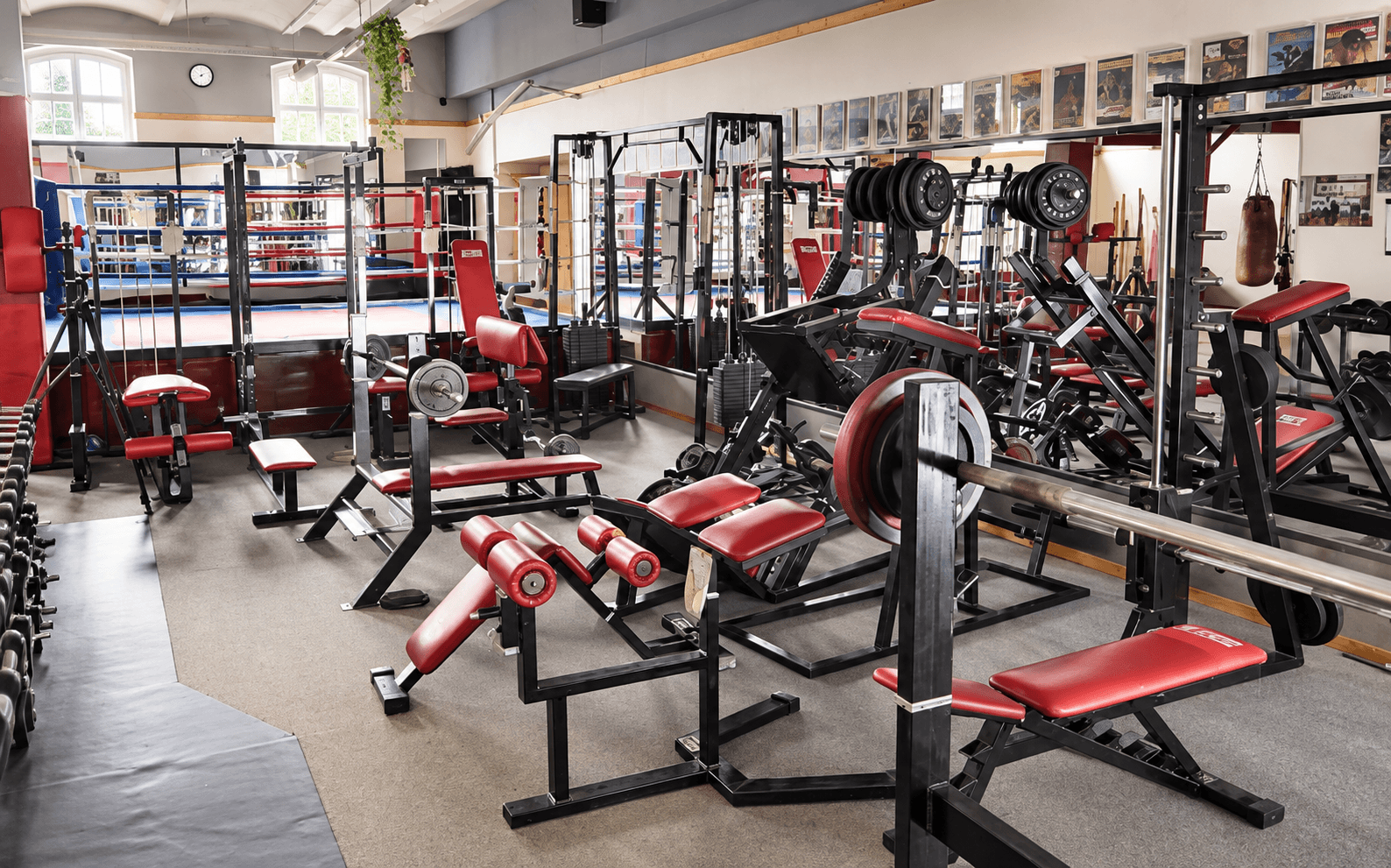 Krafttraining im Fitnessbereich der Kung-Fu-Schule